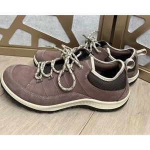 ECCO Aspina Low GORE-TEX Hiking Yak Leather Shoe 39 Us 8 Sneakers Plum